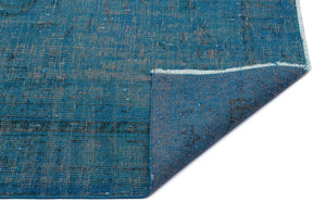 Turquoise Over Dyed Vintage Rug 5'3'' x 8'10'' ft 160 x 270 cm