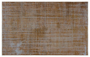 Brown Over Dyed Vintage Rug 4'12'' x 7'9'' ft 152 x 235 cm