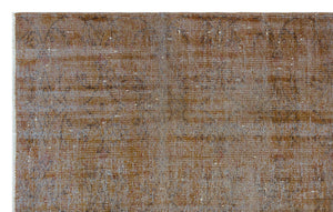 Brown Over Dyed Vintage Rug 4'12'' x 7'9'' ft 152 x 235 cm