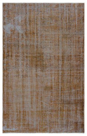 Brown Over Dyed Vintage Rug 4'12'' x 7'9'' ft 152 x 235 cm