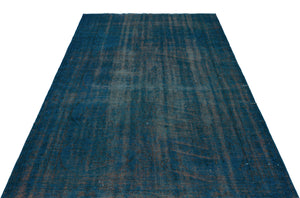 Turquoise Over Dyed Vintage Rug 5'4'' x 8'8'' ft 162 x 265 cm