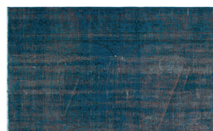 Turquoise Over Dyed Vintage Rug 5'4'' x 8'8'' ft 162 x 265 cm