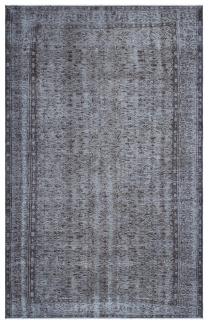 Gray Over Dyed Vintage Rug 5'11'' x 9'6'' ft 180 x 290 cm