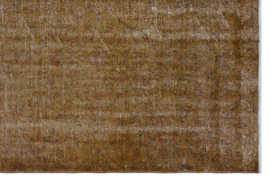 Brown Over Dyed Vintage Rug 5'4'' x 7'10'' ft 163 x 240 cm