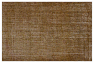 Brown Over Dyed Vintage Rug 5'4'' x 7'10'' ft 163 x 240 cm