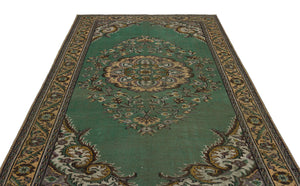 Green Over Dyed Vintage Rug 6'1'' x 9'7'' ft 186 x 292 cm