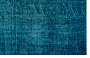 Turquoise Over Dyed Vintage Rug 5'8'' x 8'9'' ft 172 x 267 cm