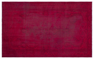 Red Over Dyed Vintage Rug 5'3'' x 8'3'' ft 159 x 252 cm