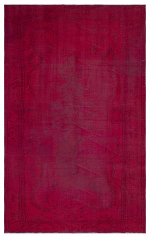 Red Over Dyed Vintage Rug 5'3'' x 8'3'' ft 159 x 252 cm