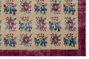 Retro Over Dyed Vintage Rug 6'2'' x 9'5'' ft 187 x 288 cm