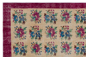 Retro Over Dyed Vintage Rug 6'2'' x 9'5'' ft 187 x 288 cm
