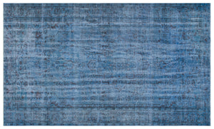 Blue Over Dyed Vintage Rug 6'0'' x 9'8'' ft 183 x 295 cm