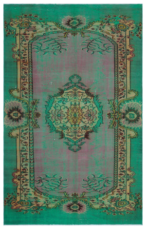 Retro Over Dyed Vintage Rug 5'9'' x 9'3'' ft 175 x 283 cm