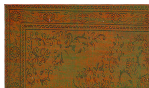 Brown Over Dyed Vintage Rug 5'4'' x 9'2'' ft 162 x 280 cm