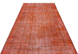 Orange Over Dyed Vintage Rug 5'6'' x 8'11'' ft 167 x 272 cm