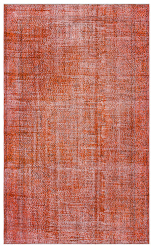 Orange Over Dyed Vintage Rug 5'6'' x 8'11'' ft 167 x 272 cm