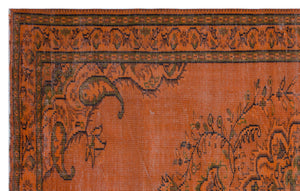 Orange Over Dyed Vintage Rug 5'6'' x 8'11'' ft 167 x 272 cm
