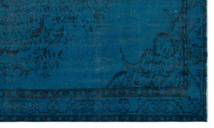 Turquoise Over Dyed Vintage Rug 5'6'' x 9'0'' ft 167 x 275 cm