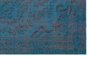 Turquoise Over Dyed Vintage Rug 5'10'' x 9'2'' ft 179 x 280 cm
