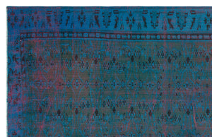 Blue Over Dyed Vintage Rug 5'7'' x 8'6'' ft 169 x 260 cm