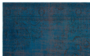 Turquoise Over Dyed Vintage Rug 6'0'' x 9'10'' ft 183 x 300 cm