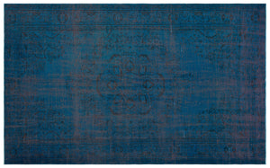 Turquoise Over Dyed Vintage Rug 6'0'' x 9'10'' ft 183 x 300 cm