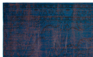 Turquoise Over Dyed Vintage Rug 5'7'' x 9'3'' ft 169 x 281 cm