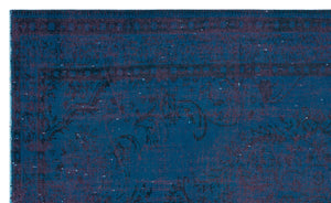 Blue Over Dyed Vintage Rug 5'3'' x 8'9'' ft 160 x 267 cm