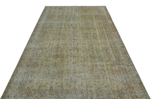 Beige Over Dyed Vintage Rug 5'7'' x 9'2'' ft 169 x 280 cm