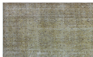 Beige Over Dyed Vintage Rug 5'7'' x 9'2'' ft 169 x 280 cm