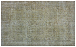 Beige Over Dyed Vintage Rug 5'7'' x 9'2'' ft 169 x 280 cm