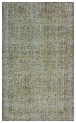 Beige Over Dyed Vintage Rug 5'7'' x 9'2'' ft 169 x 280 cm