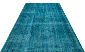 Turquoise Over Dyed Vintage Rug 6'1'' x 9'8'' ft 185 x 295 cm