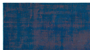 Blue Over Dyed Vintage Rug 4'8'' x 8'5'' ft 143 x 257 cm