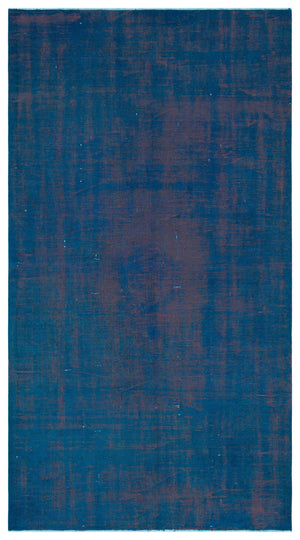 Blue Over Dyed Vintage Rug 4'8'' x 8'5'' ft 143 x 257 cm