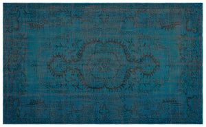 Turquoise Over Dyed Vintage Rug 6'1'' x 9'9'' ft 185 x 298 cm