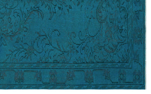 Turquoise Over Dyed Vintage Rug 5'3'' x 8'6'' ft 160 x 259 cm