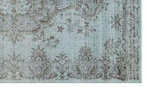 Blue Over Dyed Vintage Rug 5'5'' x 9'2'' ft 165 x 280 cm