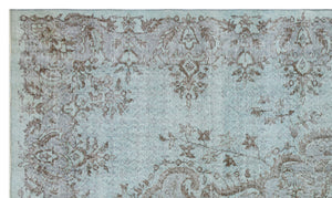 Blue Over Dyed Vintage Rug 5'5'' x 9'2'' ft 165 x 280 cm