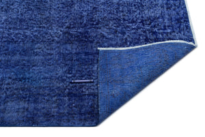 Blue Over Dyed Vintage Rug 5'6'' x 8'8'' ft 168 x 263 cm