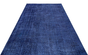 Blue Over Dyed Vintage Rug 5'6'' x 8'8'' ft 168 x 263 cm