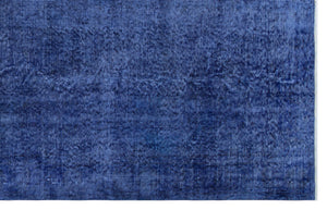 Blue Over Dyed Vintage Rug 5'6'' x 8'8'' ft 168 x 263 cm