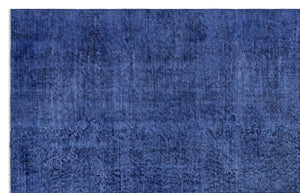 Blue Over Dyed Vintage Rug 5'6'' x 8'8'' ft 168 x 263 cm