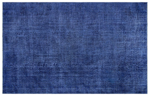 Blue Over Dyed Vintage Rug 5'6'' x 8'8'' ft 168 x 263 cm