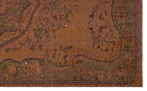 Brown Over Dyed Vintage Rug 5'12'' x 9'9'' ft 182 x 297 cm