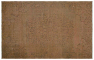 Brown Over Dyed Vintage Rug 5'9'' x 9'2'' ft 174 x 279 cm