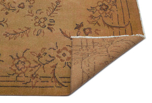 Brown Over Dyed Vintage Rug 5'7'' x 9'1'' ft 170 x 276 cm