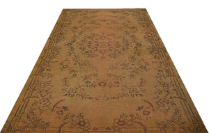 Brown Over Dyed Vintage Rug 5'7'' x 9'1'' ft 170 x 276 cm