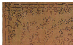 Brown Over Dyed Vintage Rug 5'7'' x 9'1'' ft 170 x 276 cm