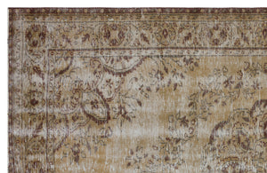 Beige Over Dyed Vintage Rug 6'2'' x 9'6'' ft 187 x 290 cm